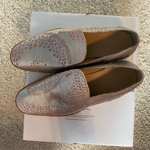 Free People Loafers Snake Eye Metallic Silver Pink - Picture 4 of 9